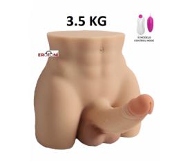 Erofoni Büyük Boy 3.5 KG Süper Realistik 17 Cm Yapay Dildo Penisli Anüslü Titreşimli Erkek Kalçası