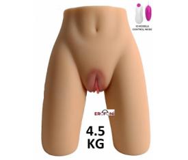 Erofoni Büyük Boy 4.5 KG Titreşimli Realistik 2 İşlevli Yapay Suni Vajina Anüs Kalça Mastürbatör