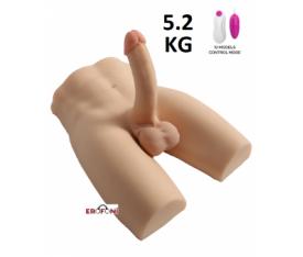 Erofoni Büyük Boy 5.2 KG Süper Realistik Anüslü Titreşimli Erkek Model 17 Cm Dildo Penis