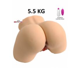 Erofoni Büyük Boy 5.5 KG Süper Realistik 2 İşlevli Titreşimli Yapay Suni Vajina Anüs Kadın Kalça Mastürbatör