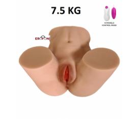 Erofoni Büyük Boy 7.5 KG Süper Realistik 2 İşlevli Titreşimli Yapay Suni Vajina Anüs Kadın Kalça Mastürbatör