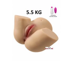 Erofoni Süper Realistik Büyük Boy 5.5 KG 2 İşlevli Titreşimli Yapay Suni Vajina Anüs Kadın Kalça Mastürbatör